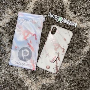 iPhone XS MAX loopy case - rose gold/pink Marble